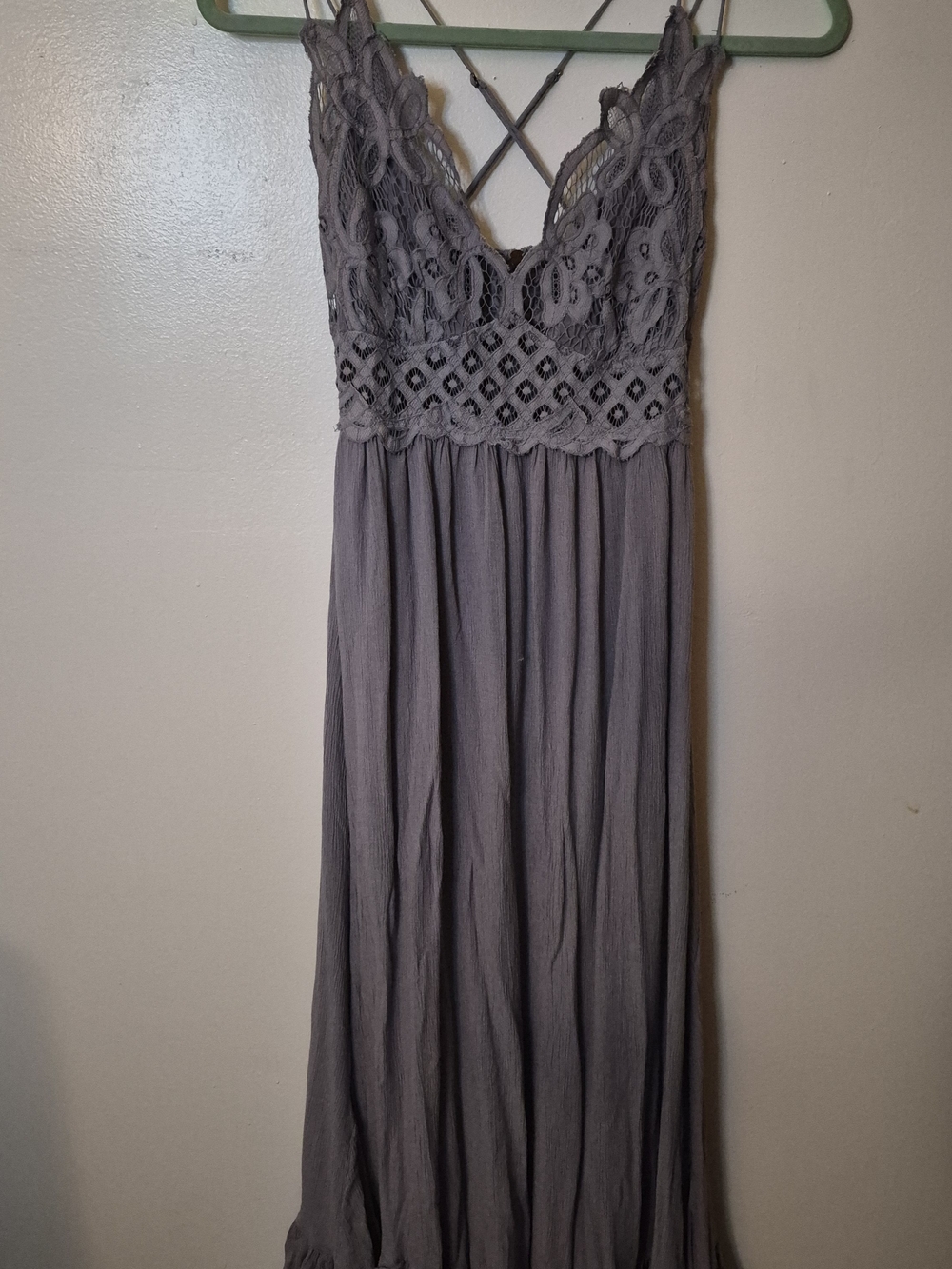 Free People Adella Crochet Lace Top Boho Slip Dress